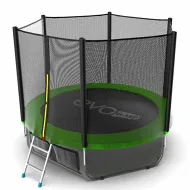 Уличный батут EVO JUMP External 8ft (Green) с внешней сеткой и лестницей + нижняя сеть