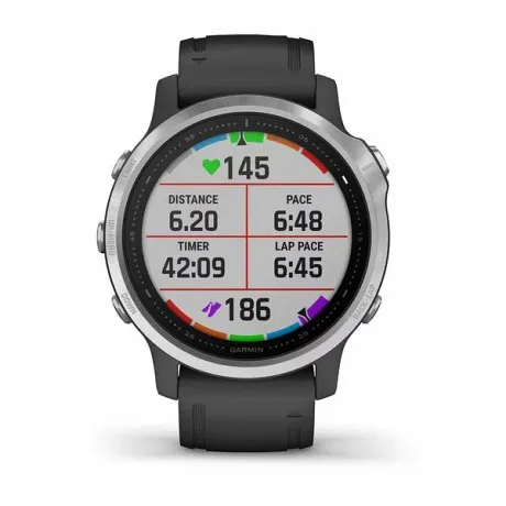 Часы Garmin FENIX 6S серебристый с черным ремешком - Фото 2