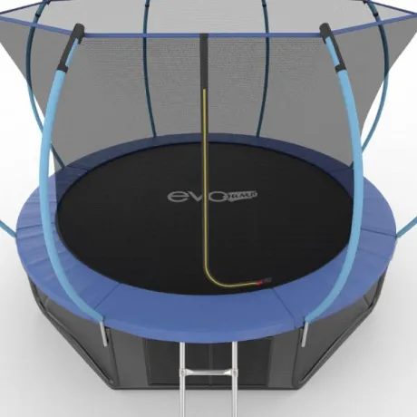 Батут с внутренней сеткой и лестницей EVO JUMP Internal 12ft (Blue) + нижняя сеть - Фото 5