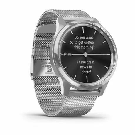 Смарт-часы Garmin VIVOMOVE LUXE серебристый с серебристым ремешком - Фото 8