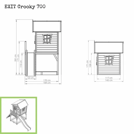 Игровой дом Exit Toys с изгибом с горкой 700 - Фото 4