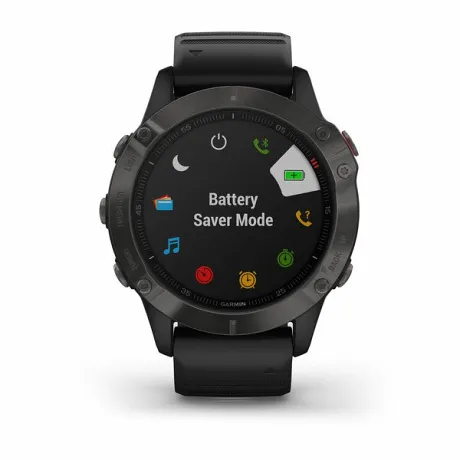 Часы Garmin FENIX 6 Sapphire серый с черным ремешком - Фото 6
